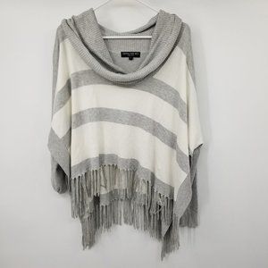 Central Park West New‎ York Grey and White Striped Sweater Top Size Small